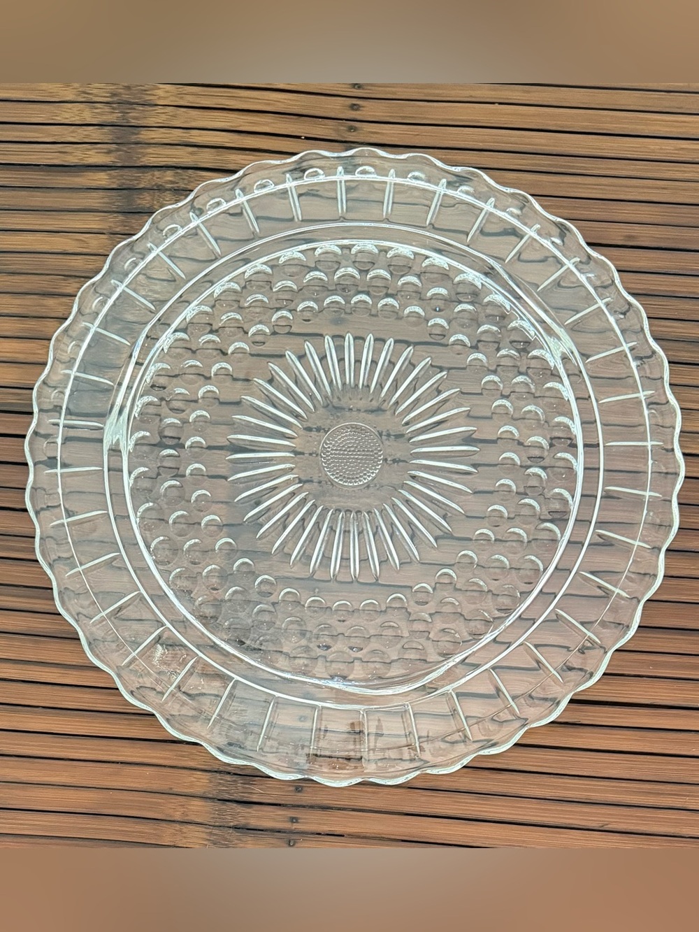 Vintage Federal Glass Footed Cake Serving Plate 11.5”